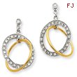 14K Two-Tone Gold 1/2Ctw Double Circle Diamond Earrings