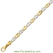 14K Two-Tone Gold 6.2mm Polished Fancy Link Bracelet