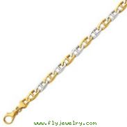 14K Two-Tone Gold 6.5mm Polished Fancy Link Bracelet