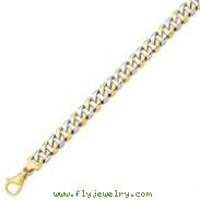 14K Two-Tone Gold 9.6mm Polished Fancy Link Bracelet