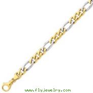 14K Two-Tone Gold 9mm Polished Fancy Link Bracelet