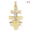 14K Two-tone Gold Cara Vaca Crucifix Pendant