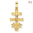 14K Two-tone Gold Cara Vaca Crucifix Pendant