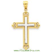 14K Two-Tone Gold Cross Pendant