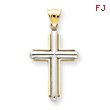 14K Two-Tone Gold Cross Pendant