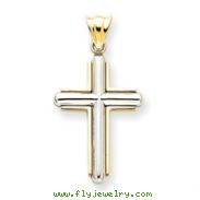 14K Two-Tone Gold Cross Pendant