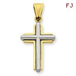 14K Two-Tone Gold Cross Pendant