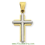 14K Two-Tone Gold Cross Pendant