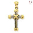 14K Two-Tone Gold Cross Pendant