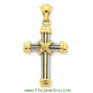 14K Two-Tone Gold Cross Pendant