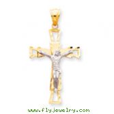 14K Two-Tone Gold Crucifix Pendant