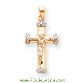 14K Two-Tone Gold Crucifix Pendant