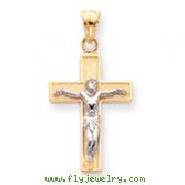 14K Two-Tone Gold Crucifix Pendant