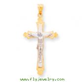 14K Two-Tone Gold Crucifix Pendant