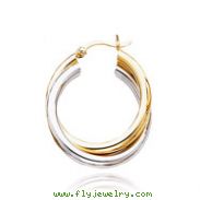 14K Two-Tone Gold Double Hoop Earrings