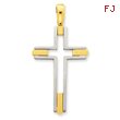 14K Two-Tone Gold Fancy Cross Pendant