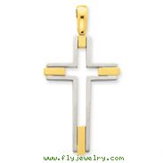 14K Two-Tone Gold Fancy Cross Pendant