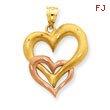 14K Two-Tone Gold Fancy Heart Charm