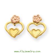14K Two-Tone Gold Heart Earrings