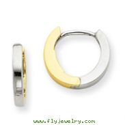 14K Two-Tone Gold Hinged Hoop Earrings