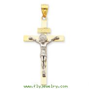 14K Two-Tone Gold INRI Crucifix Pendant