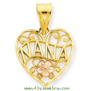 14K Two-Tone Gold Nana Heart Pendant
