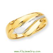 14K Two-Tone Gold Polished Wave Ring