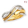 14K Two-Tone Gold Wave Ring