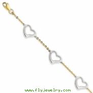 14K Two-tone Heart Bracelet