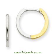 14K Two-Tone Hinged Hoop Earrings