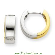 14K Two-Tone Hinged Hoop Earrings