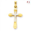 14k Two-tone Hollow Cross Pendant