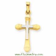 14k Two-tone Hollow Cross Pendant