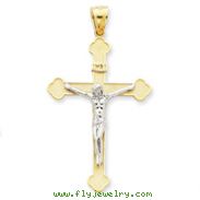 14K Two-Tone INRI Crucifix Pendant