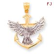 14K Two-Tone Mariners Cross With Eagle Pendant