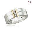 14K Two-Tone Men's Triple Diamond Line Wedding Band