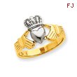 14k Two-tone Polished Claddagh Ring