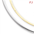 14k Two-tone Reversible 3mm Omega Necklace chain