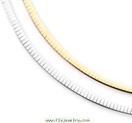 14k Two-tone Reversible 4mm Omega Necklace chain
