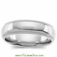 14K White 05.00 MM Light Comfort Fit Milgrain Ban