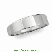 14K White 06.00 MM Flat Tapered Band