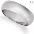 14K White 06.00 MM Half Round Band