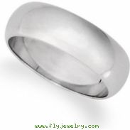 14K White 06.00 MM Half Round Band