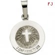 14K White 12.00 MM CONFIRMATION MEDAL W/CROSS Confirmation Medal W/cross