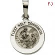 14K White 12.00 MM FIRST COMMUNION MEDAL First Communion Medal
