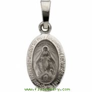 14K White 12.00 X 08.00 MM MIRACULOUS MEDAL Miraculous Medal