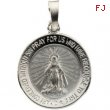 14K White 14.75 Rd Miraculous Pendant Medal