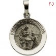 14K White 15.00 MM First Communion Medal