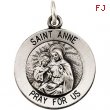 14K White 15.00 MM ST. ANNE MEDAL St. Anne Medal