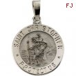 14K White 15.00 MM St. Christopher Medal